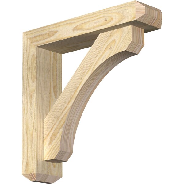 Ekena Millwork Legacy Craftsman Rough Sawn Bracket w/ Offset Brace, Douglas Fir, 4"W x 16"D x 16"H BKT0402X16X16LEC04RDF - main